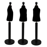 Children Kids Age 1 Year Tailors Dummy Mannequin, Black Torso Bust with a Black Wood Round Base